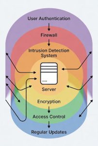Example of multi-layered cybersecurity defences required under the Cybersecurity and Resilience Bill.